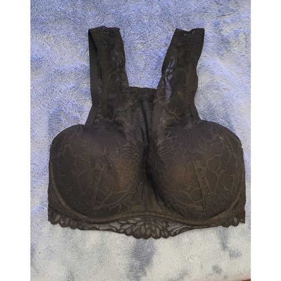 Victoria's Secret Other - Victoria's Secret Pink Black Lace Bralette‎ Sz. Small DD